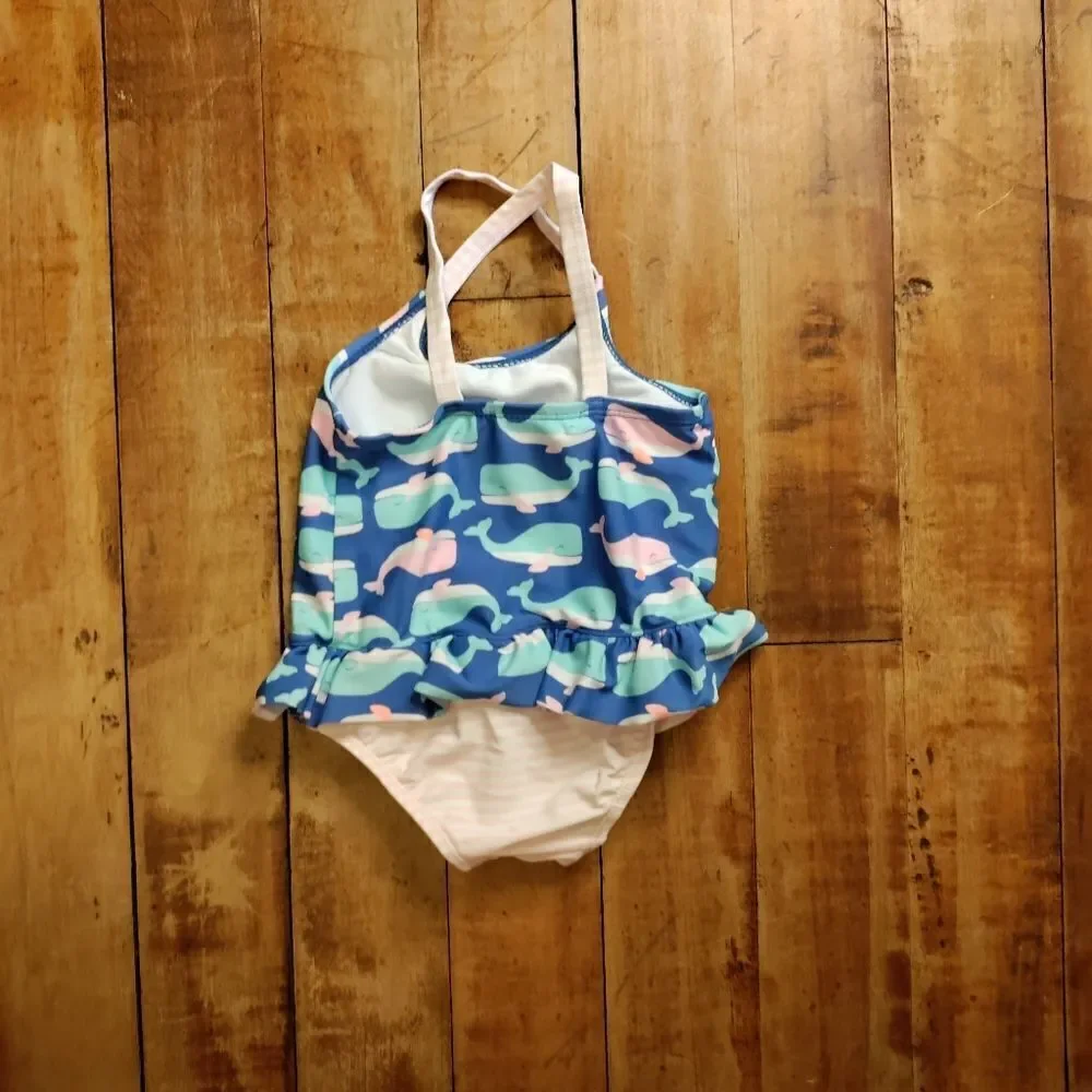 Carters swimsuit 24 months one piece bathing suit whale pink blue summer beach